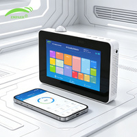 Detector de Calidad del Aire Interior con Pantalla Táctil, Máximo 16 Parámetros: PM2.5, PM10, HCHO, TVOC, CO, CO2, Iones Negativos, BT, WIFI, 4G, Montaje en Pared o Mesa