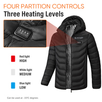 ELECOZY Veste Chauffante Personnalisable USB 23 Zones avec Contrôleur de Température, Blouson Moto Chauffant Électrique 5V pour Homme