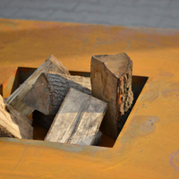 Brasero en acier corten de grande taille, écologique, pour brûler du bois, pour le chauffage extérieur