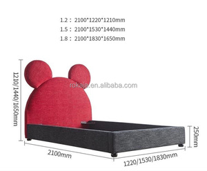 Popolare coniglietto grandi orecchie per bambini letto moderno carino <span class=keywords><strong>principessa</strong></span> ragazze letto di alta qualità camera da letto singolo e doppio tessuto adorabile letto per bambini - Product Image 6