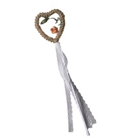 Ensemble baguette féerique et ailes en dentelle, en acier inoxydable, fait main, accessoire de cosplay, de photographie et de costume de scène, baguette à main avec ailes d'ange
