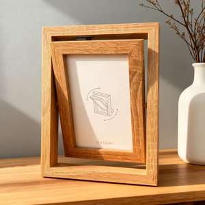 Ofis masası dekorasyon için Roated koyu ceviz ahşap masa fotoğraf çerçevesi - Product Image 6