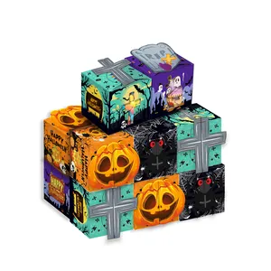 Nouvelle boîte de bonbons cadeau 3D avec fenêtre pour Halloween, croix, araignée, citrouille, crâne, tridimensionnel