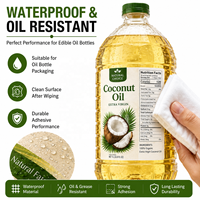 Étiquettes personnalisées pour huiles comestibles, autocollantes, résistantes à l'eau et à l'huile, en rouleau, pour l'emballage des bouteilles d'huile de tournesol et de noix de coco