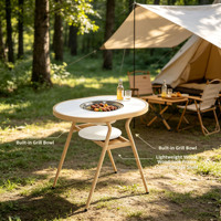 Table de barbecue ovale minimaliste en aluminium durable, idéale pour les scènes en plein air comme les pique-niques et les vacances