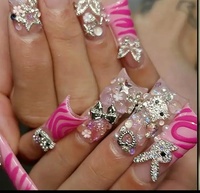 500 pièces clair ABS doux Gel ongles conseils carré cercueil motif filles français demi-couverture canard Press Ons pour doigts 10 pré-forme court
