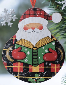 Bền gỗ cây giáng sinh treo đồ trang trí Santa Claus thủ công trang trí cho trang trí lễ hội - Product Image 4