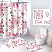 Tirai Mandi Poliester Motif Bunga Tirai Kamar Mandi Tirai Mandi Poliester Cetak Digital Kustom Tirai Mandi Cetak Digital Grosir 33
