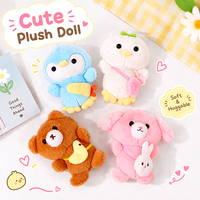 Sac bandoulière en peluche lapin, porte-clés ours mignon, breloque de sac à dos, figurine de poupée, petit cadeau créatif