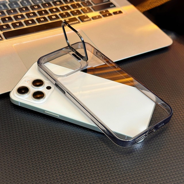 High Quality Clear Mobile Cell Phone Case for iPhone 11 12 13 14 15 16 Transparent Phone Case with Lens Kickstand