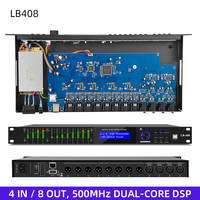 Processeur de sonorisation FIR DSP LB408 4 entrées 8 sorties, 500 MHz, double cœur, 32 bits, 768 kHz ADC, PEQ, DEQ, GEQ, USB, LAN, contrôle PC
