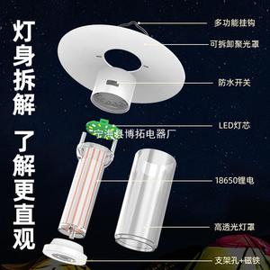 โคมไฟตั้งแคมป์ไฟฉาย LED ชาร์จไฟแบบ USB ได้ ไฟเดินป่าแบบพกพา แหล่งกำเนิดแสงสีขาว ปุ่มควบคุมแบบกด - Product Image 3