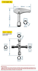 Universal <b>Square</b> Wrench Tool <b>Key</b> Wrench Cross Switch Steel Alloy Elevator Electrical Cupboard Cabinet OEM Customizable Socket - Product Image 6