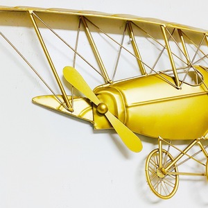 Decoración de pared de avión, <span class=keywords><strong>estilo</strong></span> <span class=keywords><strong>Industrial</strong></span>, decoraciones para el hogar, artesanía de hierro, 3D - Product Image 2