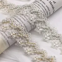Bargin Deals On Beautful Wholesale pearl border lace 