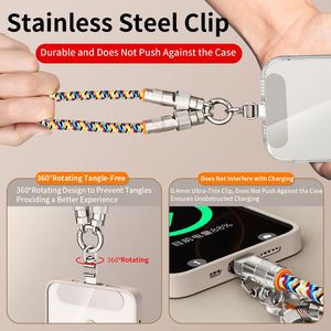 สายคล้องคอพร้อมสายชาร์จเร็ว 2-in-1 PD 66W สำหรับโทรศัพท์มือถือ พร้อมคลิปหนีบ iPhone 15 สายคล้องคอแบบไขว้ - Product Image 5