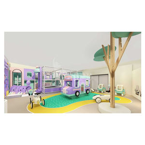 Área de Juegos Interior Comercial para Niños, Área de Juegos Suave Macaron con Trampolín y Piscina de Pelotas - Product Image 1