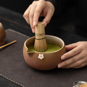 Service à thé Matcha <span class=keywords><strong>poterie</strong></span> grossière <span class=keywords><strong>de</strong></span> roche orientale ensemble en céramique <span class=keywords><strong>de</strong></span> huit pièces Vintage Imitation Song Dynasty Design Portable Home Use Tea - Product Image 3
