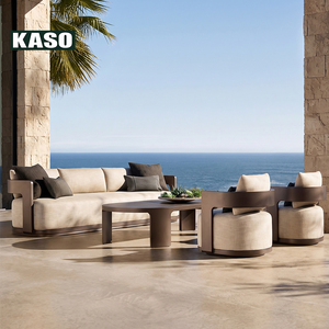 Juego de Sofás de Jardín de Aluminio Fundido Personalizado, Impermeable, Moderno y de Lujo para Hotel, Villa o Patio - Product Image 1