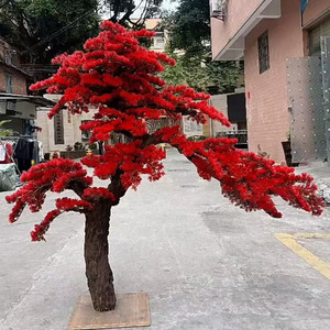 Cao cấp tùy chỉnh nhân tạo thông chúc mừng thông đỏ phong đỏ cây giả hạ cánh trang trí cảnh quan - Product Image 4