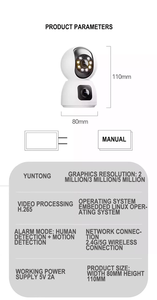 5MP Lente dual WiFi Cámara de seguridad <span class=keywords><strong>para</strong></span> el hogar de alta definición Teléfono móvil Remoto 360 ° Sin ángulo muerto Video inteligente <span class=keywords><strong>Circuito</strong></span> cerrado - Product Image 3