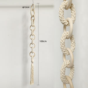 Bosimia Corde manuelle tissée en coton noir Tenture murale de luxe <span class=keywords><strong>couture</strong></span> pour librairie ou salon - Product Image 6