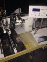 Machine à coudre industrielle automatique Juki APW-195N d'occasion pour passepoil de poche, point noué, épaisseur 13 mm, blanche, certifiée ISO9001, garantie 1 an