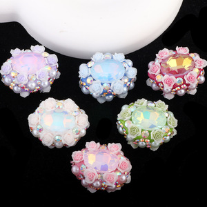 Contas de Cerâmica Macia com Flores Artificiais e Detalhes da Região Ocidental, Furo Reto, para DIY, Correntes de Celular, Chaveiros e Acessórios para Bolsas - Product Image 3