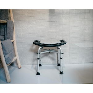 Padded Shower <b>Stool</b> (150 kg), <b>Bathroom</b> Chair Bench for Seniors Black KMINA K30009 - Product Image 5