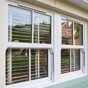 Prima konut UPVC PVC tek çift sürme pencereler dikey sürgülü vinil çift cam sürme pencereler - Product Image 1