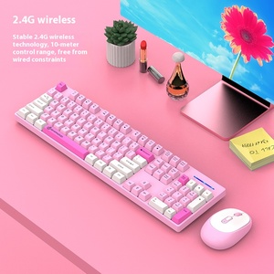 W1060 nhiều màu <span class=keywords><strong>USB</strong></span> <span class=keywords><strong>Heavy</strong></span>-<span class=keywords><strong>Duty</strong></span> cao cấp Cầu vồng kinh doanh máy tính Bàn phím không dây và chuột - Product Image 1