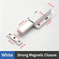 Loquet à ressort invisible pour porte ; ouverture magnétique automatique pour porte d'armoire, sans poignée, système de pression pour porte de placard