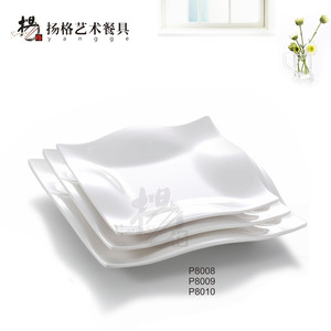 จานสี่เหลี่ยม Yangge Art Tableware รุ่น P8008 P8009 P8010 สีพื้น สำหรับใช้ในโรงแรมและงานเลี้ยง - Product Image 1