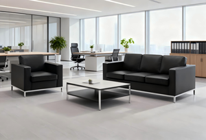 Sofá de Oficina Minimalista, Duradero y Cómodo, con Armazón de Madera Maciza y Tapicería de Cuero de Alta Calidad, para Oficina en Casa, Sala de Estar y Hotel, Venta al Por Mayor - Product Image 3