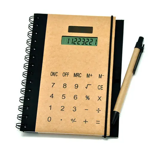 Förderung OEM notizblock mit rechner 8 ziffern solar powered notebook rechner kalkulator nach rechner