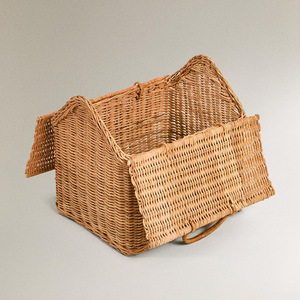 Handmade Rattan Woven Mini House Bag With Handles For Children <b>Storage</b> <b>Toy</b> <b>Basket</b> Rectangle Shape Bobai Origin - Product Image 4