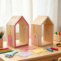Support mural décoratif personnalisé en bois rustique pour figurines Tonie, porte féerique, étagère, objet décoratif en forme de maison
