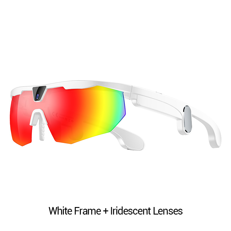 Montura blanca + lentes iridiscentes