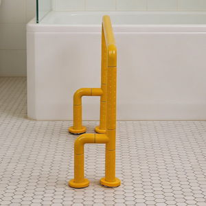 Barre d'appui de salle de bain avec éclairage, 50x60cm, jaune, main courante à 135 degrés pour la sécurité des personnes âgées et handicapées - Product Image 1
