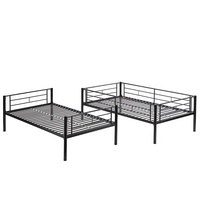 Garde-corps moderne noir convertible en métal pour lits superposés, garde-corps, design peu encombrant, pour chambre de garçons et de filles, hôtel et hôpital
