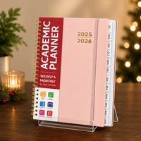 Carnet d'Année Académique Personnalisé à Spirale, Planificateur Étudiant, Papier 100 GSM, Poche Intérieure, Journal Scolaire et de Bureau