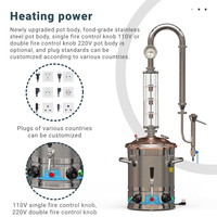 Alambic de distillation à colonne en verre en acier inoxydable 304, 20L, 30L, 65L, pour usage domestique et commercial, kit de brassage et de distillation artisanale