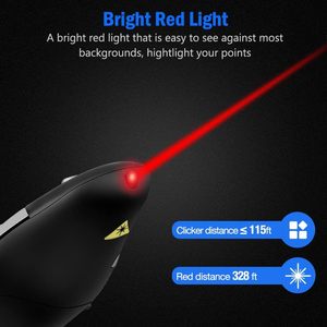 Présentateur sans fil rouge pour présentations Télécommande Ordinateur portable <span class=keywords><strong>PowerPoint</strong></span> 2.4GHz USB Présentation pour Windows et Mac/<span class=keywords><strong>PowerPoint</strong></span> - Product Image 5