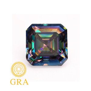 Moissanite Ascher Cut Loose Stone Rainbow Purple Synthetic Lab Created GRA Certificate For Jewelry Making - Product Image 5