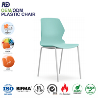 Chaise d'école PP connectable, structure métallique, empilable, pour auditorium et formation, sans tablette d'écriture