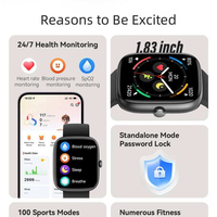 Reloj Inteligente IDW29 con Pantalla Táctil AMOLED HD de 1.83 Pulgadas, Monitor de Salud 24/7, Monitor de Sueño, Compatible con APP, Resistente al Agua IP65, 4 Días de Autonomía