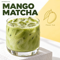 Poudre de thé vert matcha à la mangue en sachet, boîte ou bouteille pour la fabrication de boissons, OEM et emballage personnalisé