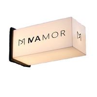 Boîte lumineuse publicitaire décorative en aluminium et acrylique rectangulaire personnalisée, à LED, murale ou sur table, livraison directe d'usine