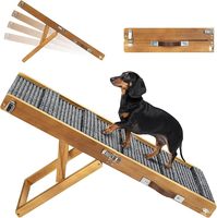 Rampe pliable pour petit chien améliorée, 4 hauteurs réglables, portable, stable, avec coussin antidérapant, marches pour animaux de compagnie pour canapé, escalier