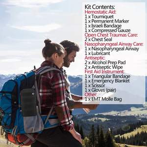 2025ชุดปฐมพยาบาลทางการแพทย์แบบยุทธวิธีช่วยห้ามเลือดชุดปฐมพยาบาลห้ามเลือดชุดปฐมพยาบาลฉุกเฉินพร้อมสายรัดห้ามเลือดผ้ากอซดินขาว - Product Image 5